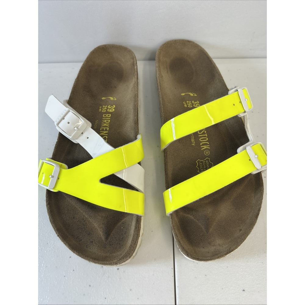 BIRKENSTOCK Yao Balance Narrow Fit Neon yellow Slide Size 39 US 8 Assymetric